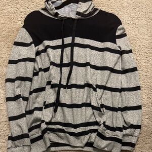 Women’s Black and Gray Striped Sweater